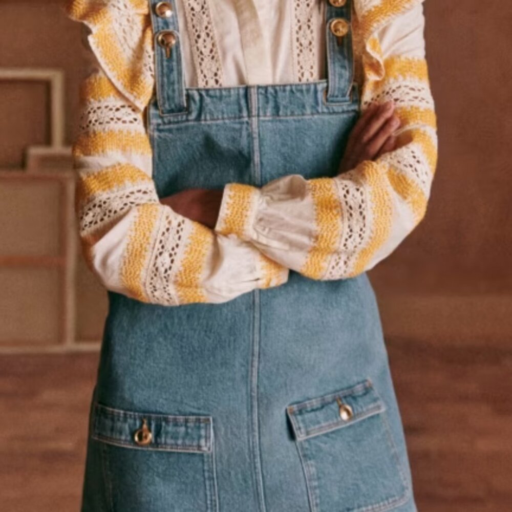 Sezane Ysea short denim overall dress  (size36 ,like US4)